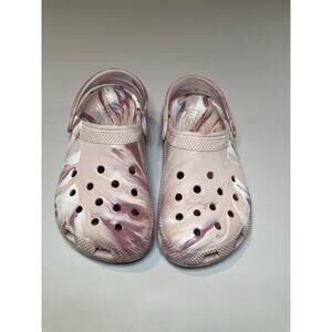 Pink Tie‑Dye Crocs – Youth Size 2